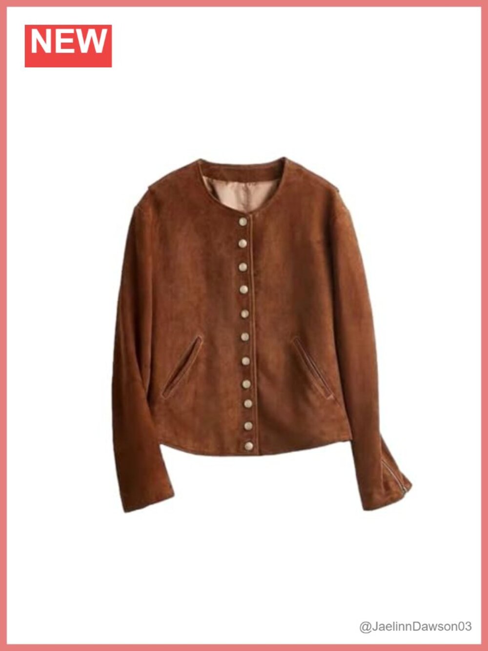 Sheepskin Leather Suede Jacket Short Casual Outfit for Women